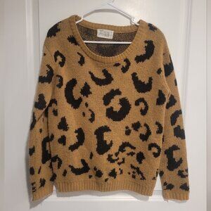 Just Found Brown and Black Leopard Print Sweater